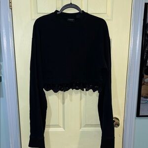 Puma by Rihanna Fenty Black Long Sleeve Crop sweatshirt